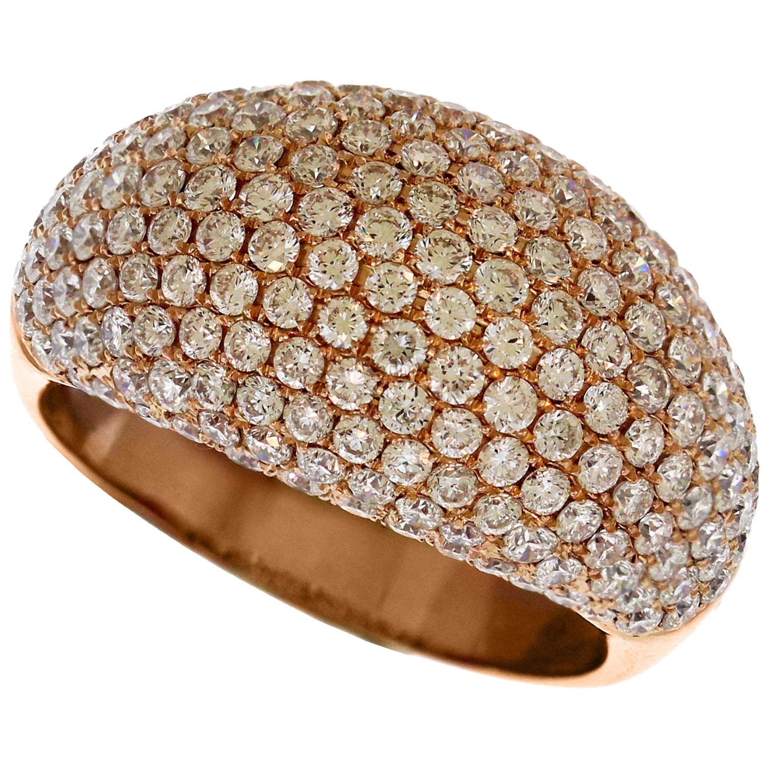 Rose Gold and Diamond Dome Ring