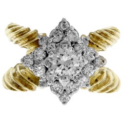 Yellow Gold and Diamond Cluster Ring