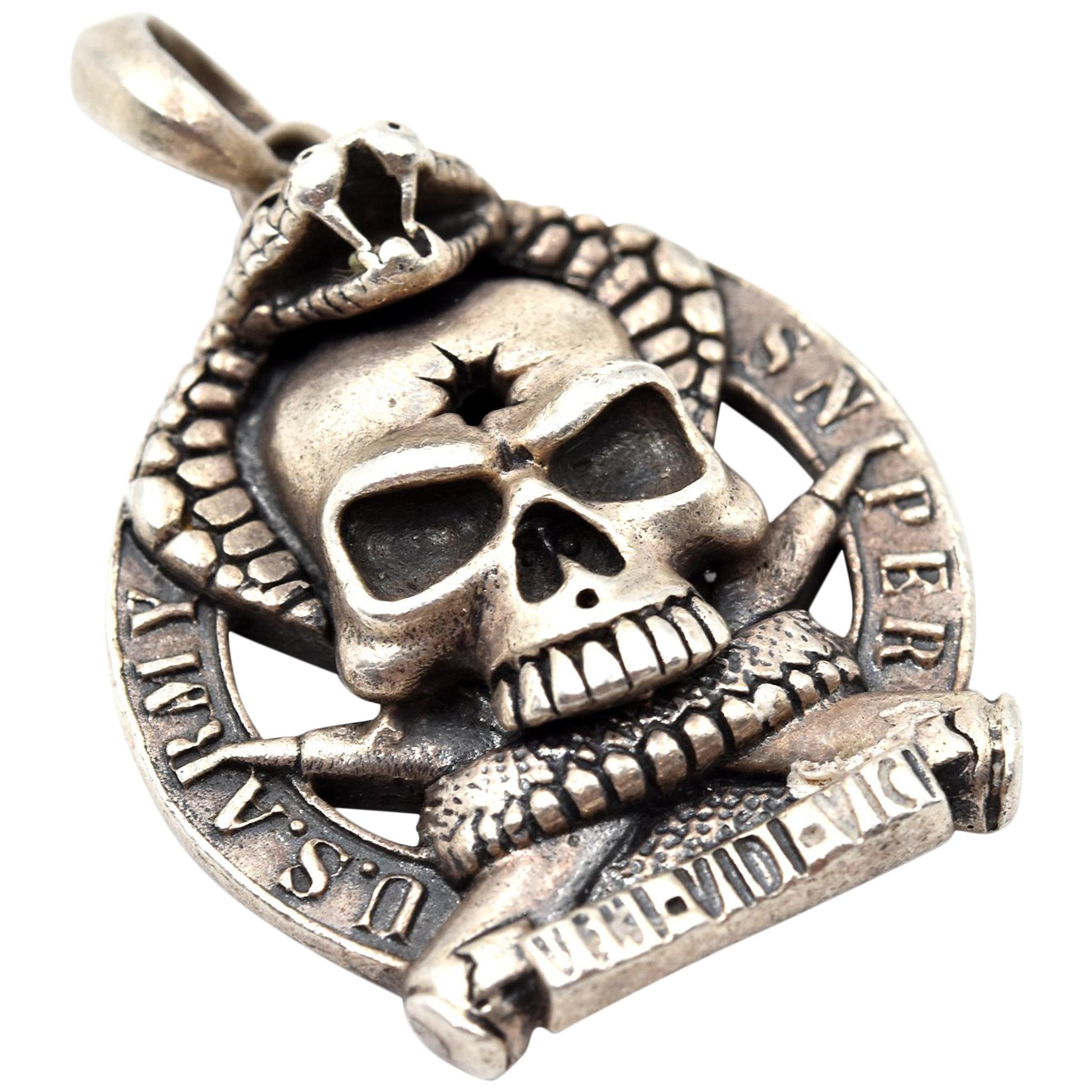 U.S. Army Sniper “One Shot One Kill” Sterling Silver Pendant