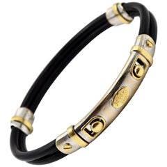 Baraka 18 Karat Two-Tone Gold and Rubber Bracelet
