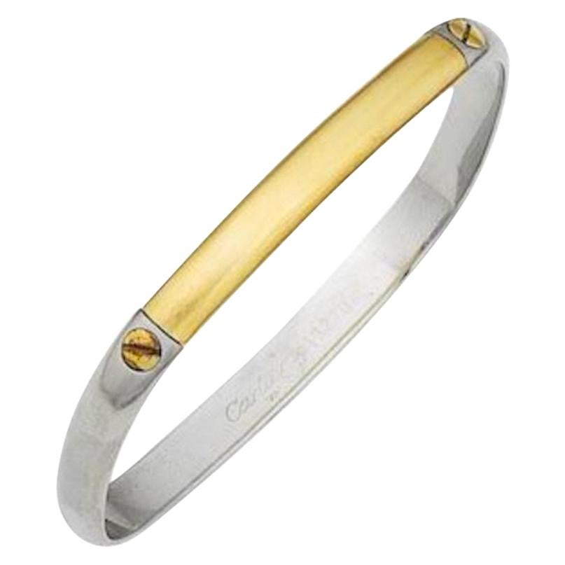Cartier Vintage Bangle Yellow Gold and Steel