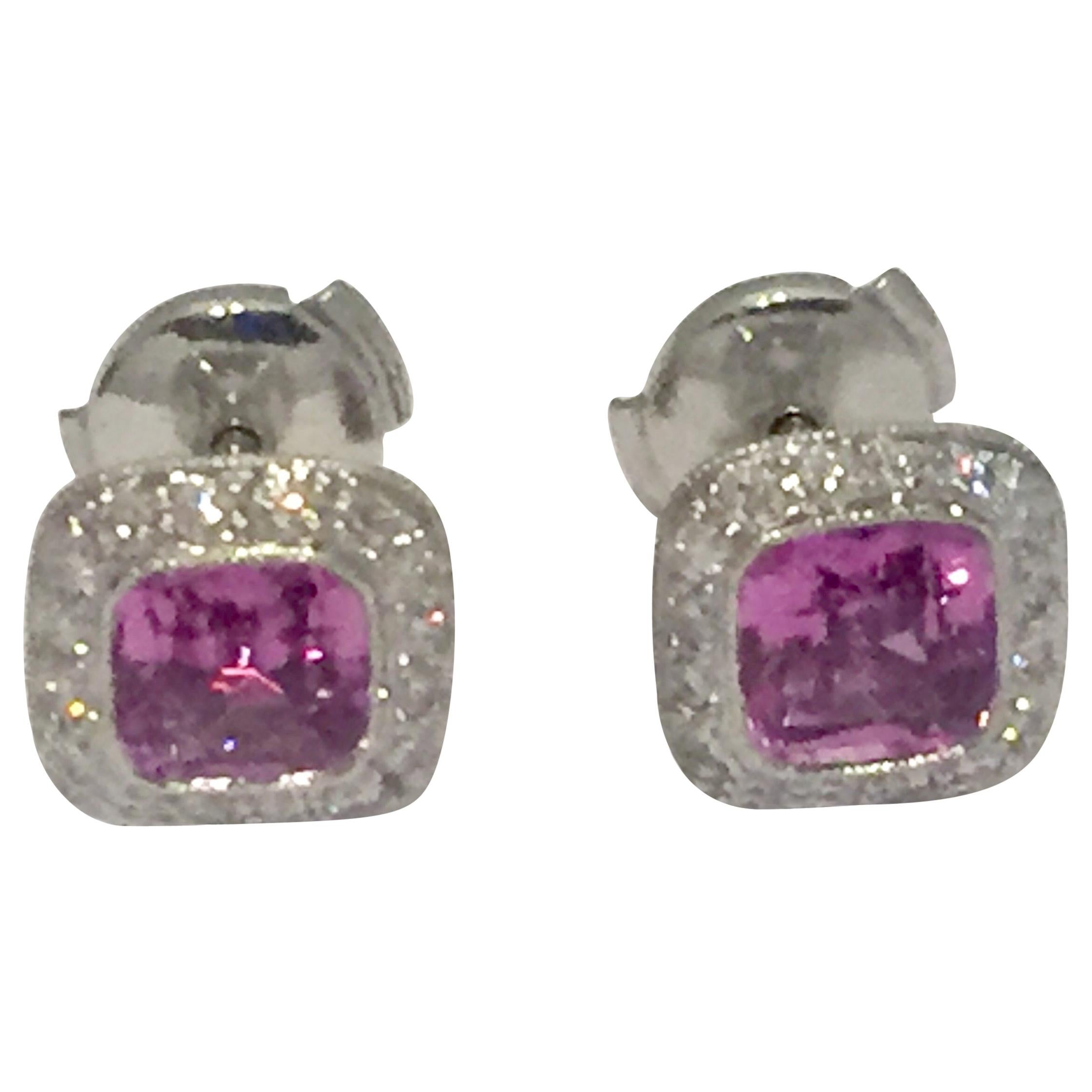 Tiffany & Co. Legacy Platinum Pink Sapphire and Diamond Earrings