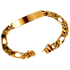 14 Karat Classic ID Tag Bracelet Curb Link Chain