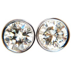 Clous d'oreilles en or 14 carats encastrés avec diamants ronds naturels de 2,06 carats