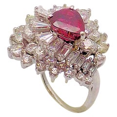 Platinum Ruby and Diamond Dinner Ring