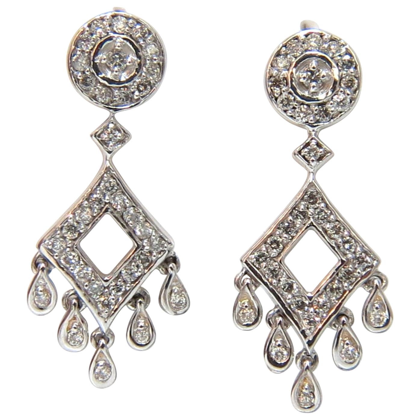 .50 Carat Diamonds Petite Chandelier Dangle Earrings 14 Karat