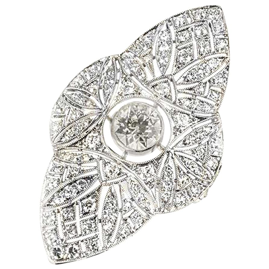 Modern Diamond Filigree Platinum Ring