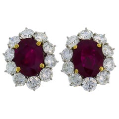 Antique Ruby Earrings 1 172 For At 1stdibs 9 49 Carat Burmese Ruby Diamond Gold Earrings