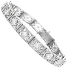 White Diamond Link Bracelets