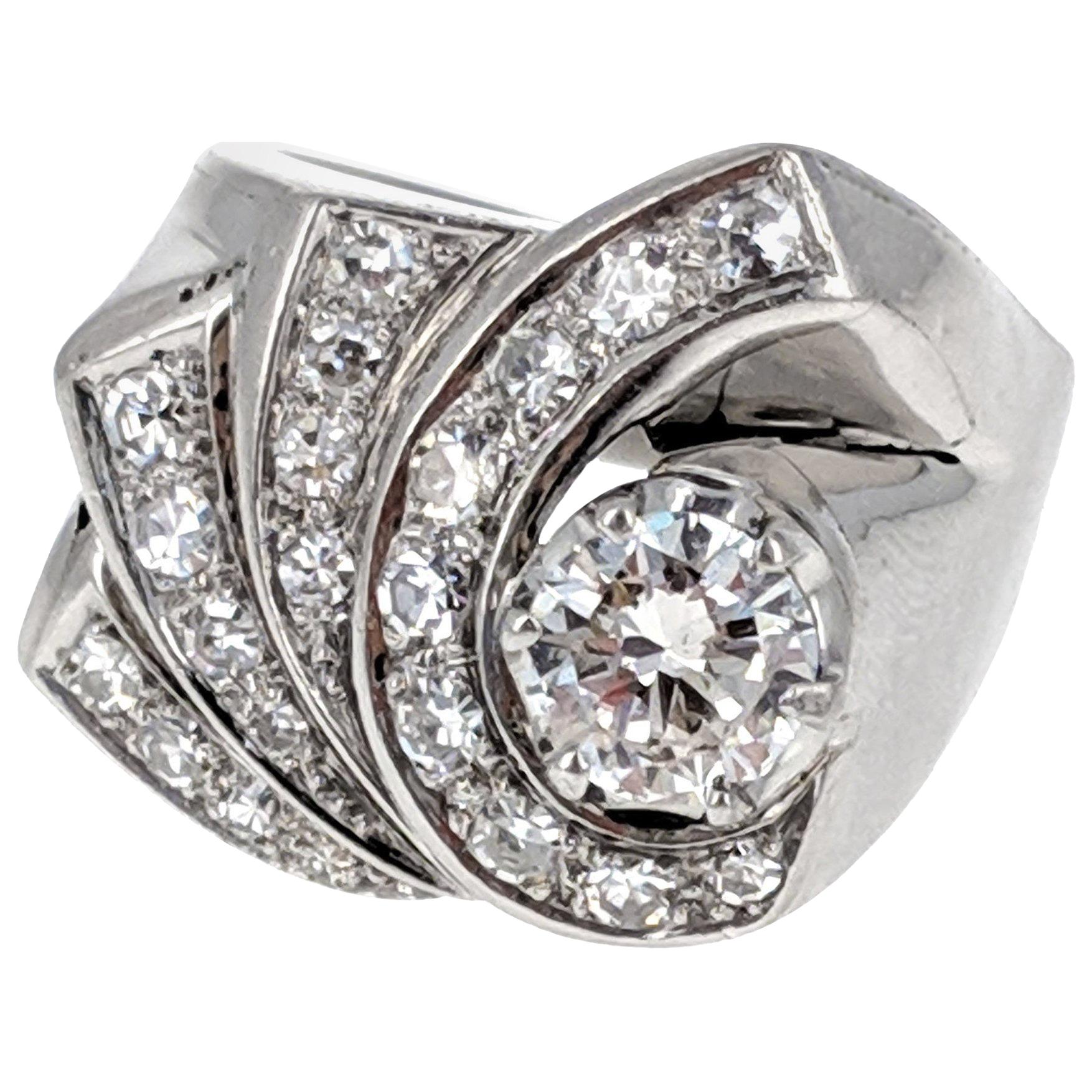 1940s .75 Carat Diamond Platinum Ring