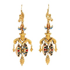 Georgian Earrings 94 For At 1stdibs Early 19th Century Gold And Swiss Enamel Girandole Style Earrings
