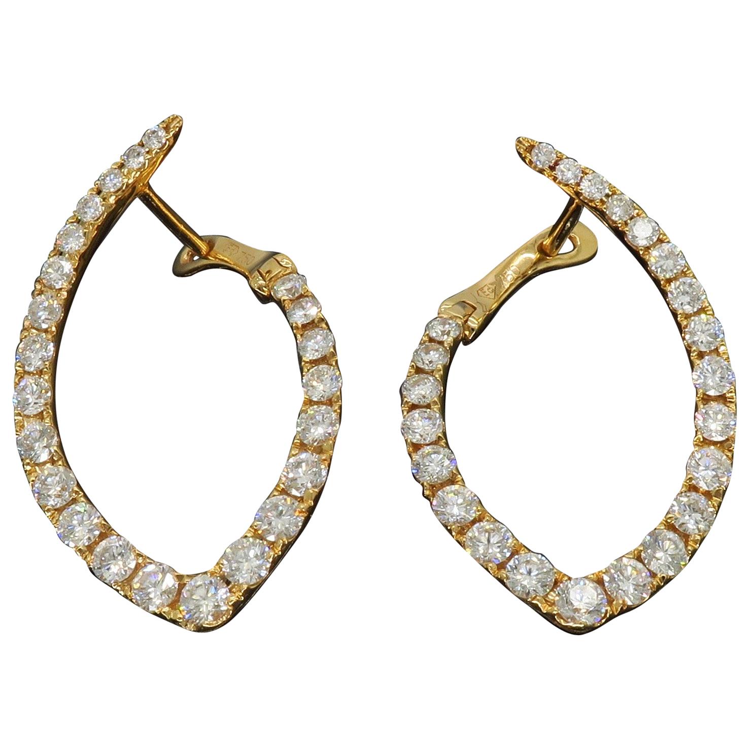 18 Karat Rose Gold Inside Out Diamond Earrings