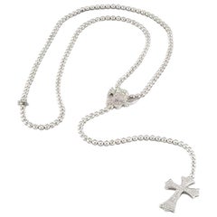 Edouard Nahum Diamond Angel and Cross Necklace 14.66 Carat