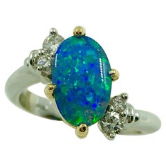 G.Minner Unique Opal Diamonds Gold Ring