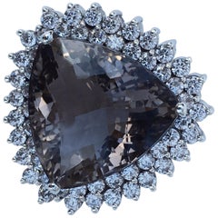 Trillion Smokey Quartz Zircon Pendant