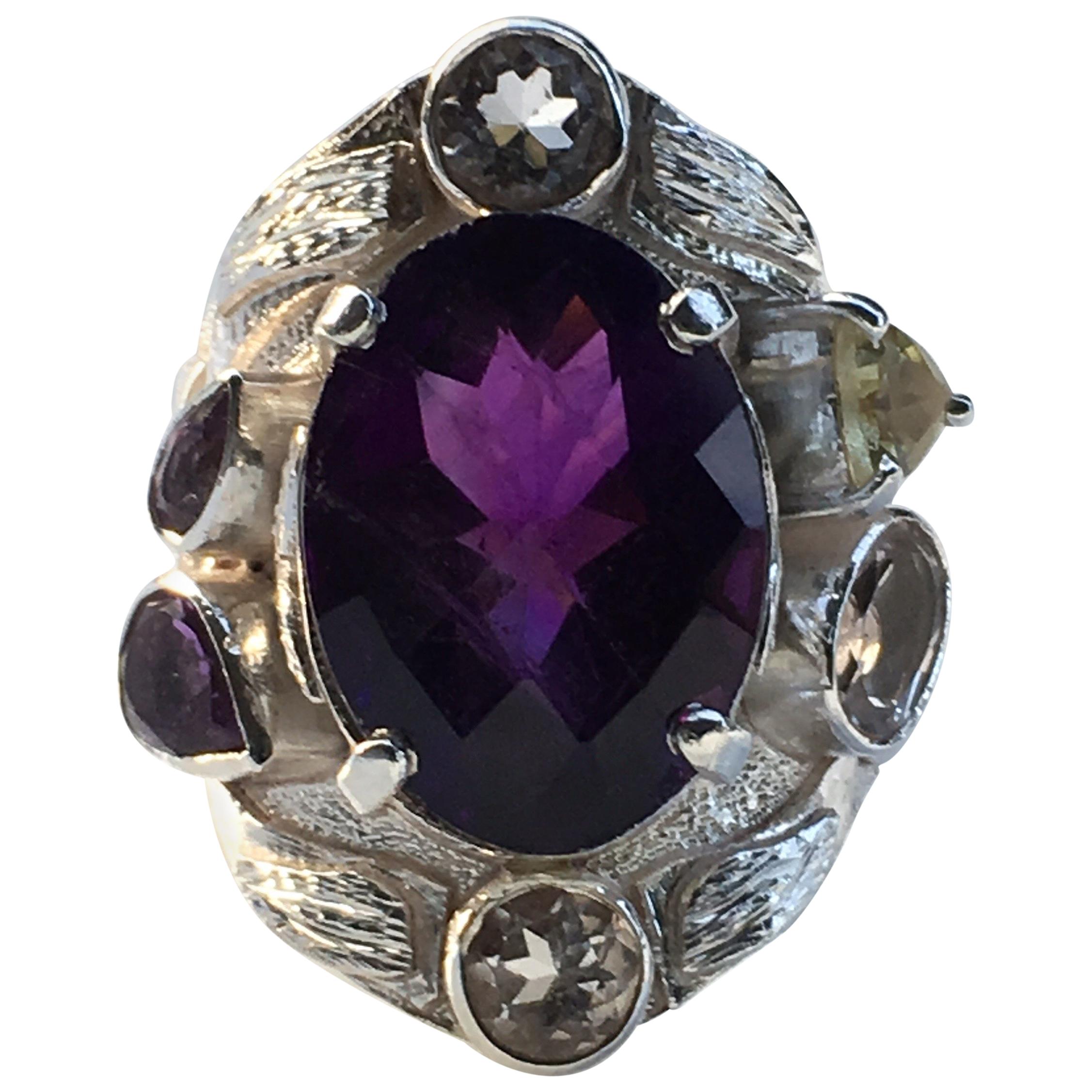 Amethyst Cocktail Ring For Sale