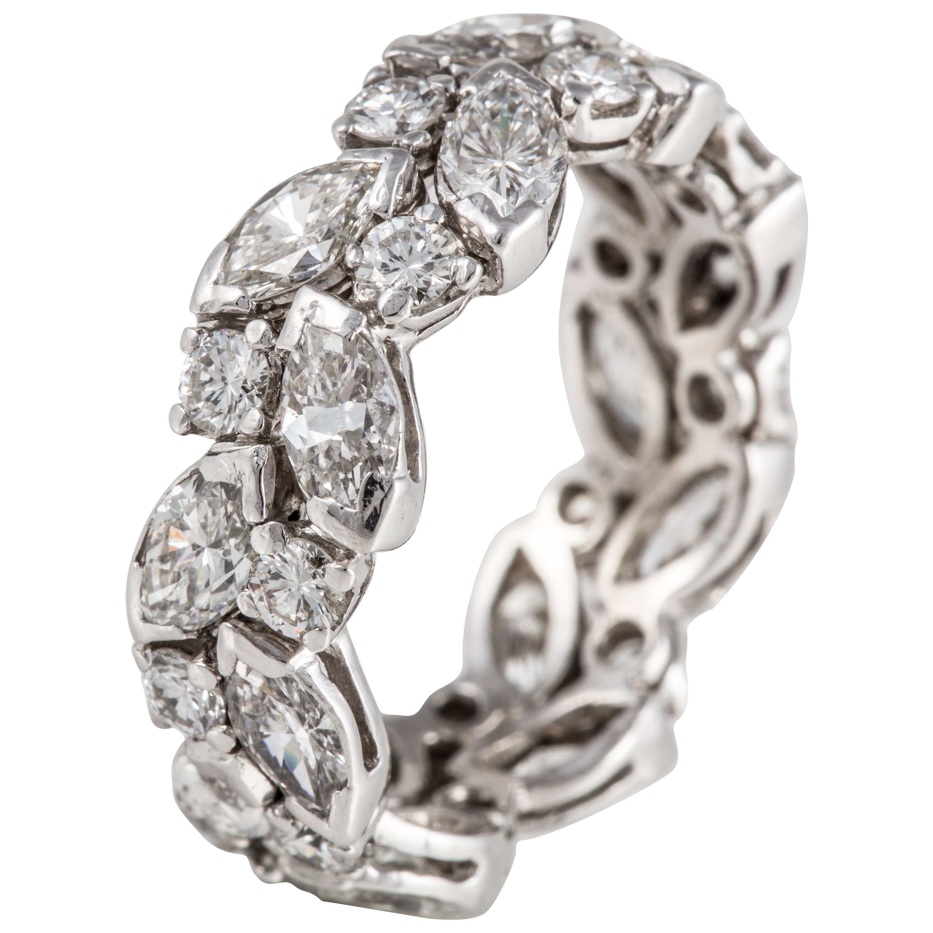 2*4mm Marquise Shape Full Of Stone Eternity Double Band Ring for Women main image 1