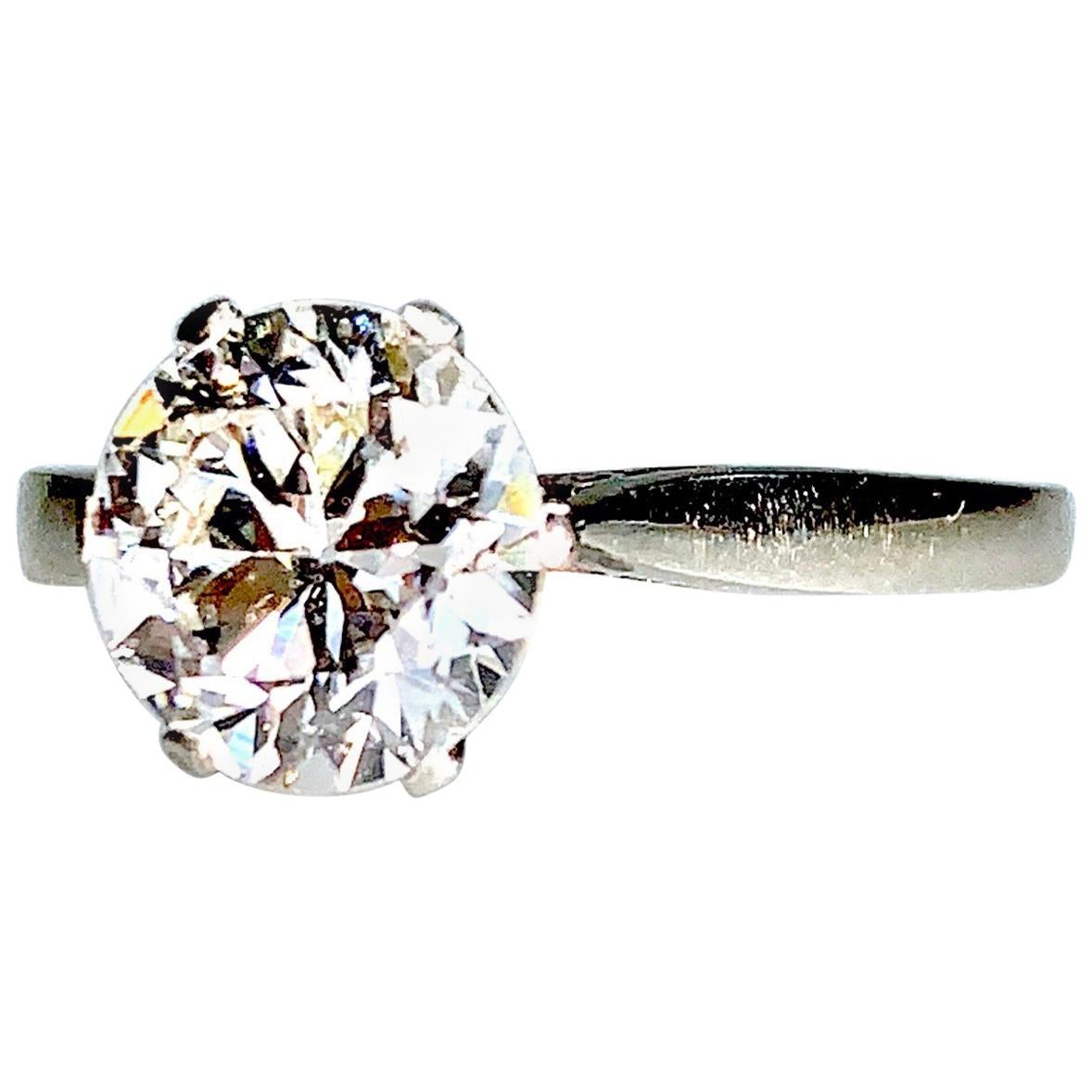 GEMOLITHOS Solitaire Old European Cut Diamond, Est. 1.9 Carat. For Sale