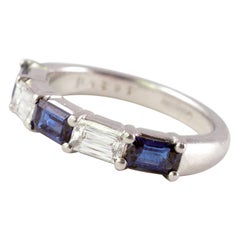 L'Amour Crisscut 0.65 Carat Diamond 1.10 Carat Sapphire Ring in Platinum
