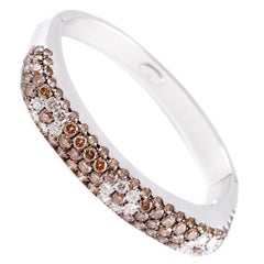 Leo Pizzo Brown White 9.90 Carat Diamond Bracelet