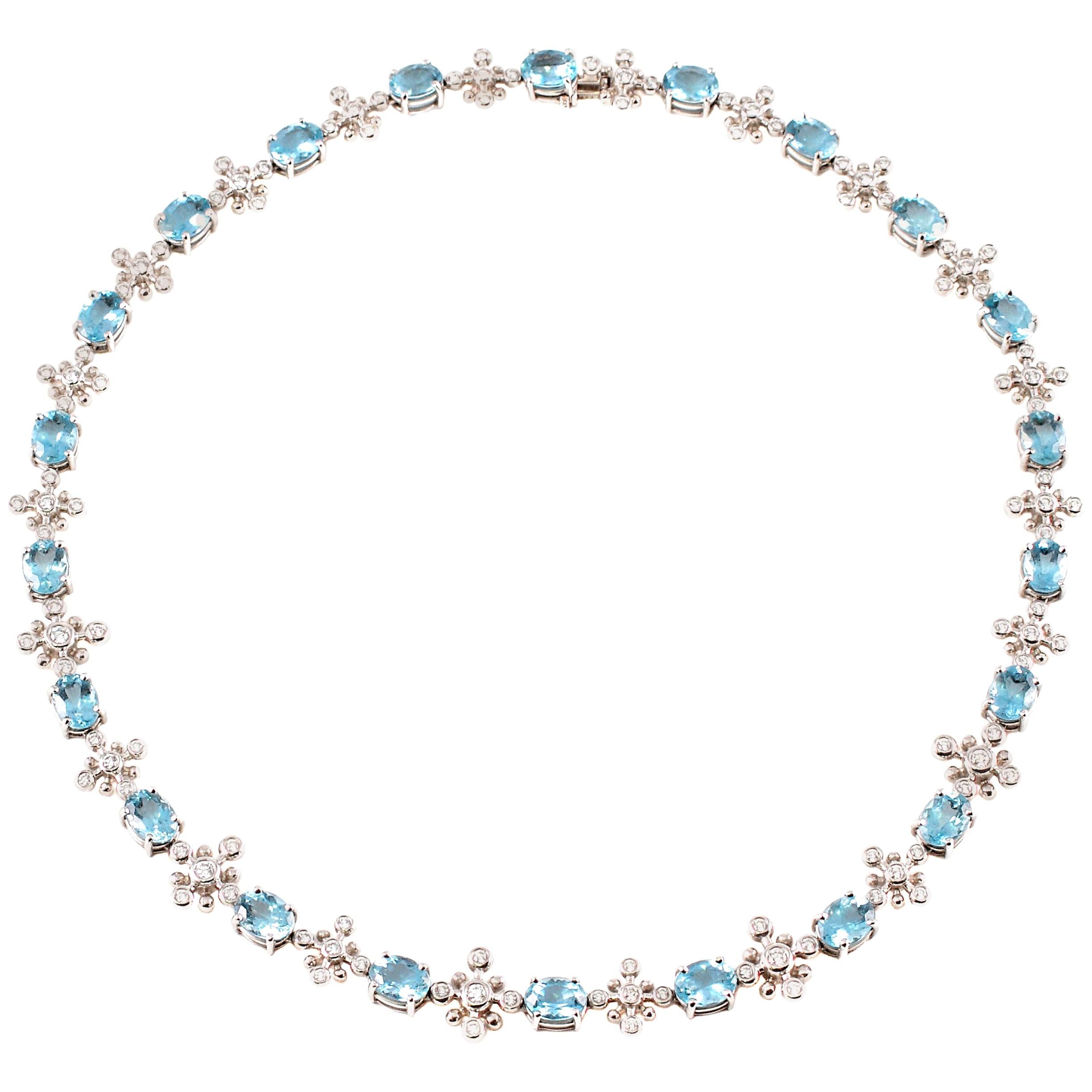 Tiffany & Co. 23.81 Carat Aquamarine 2.65 Carat Diamond Necklace