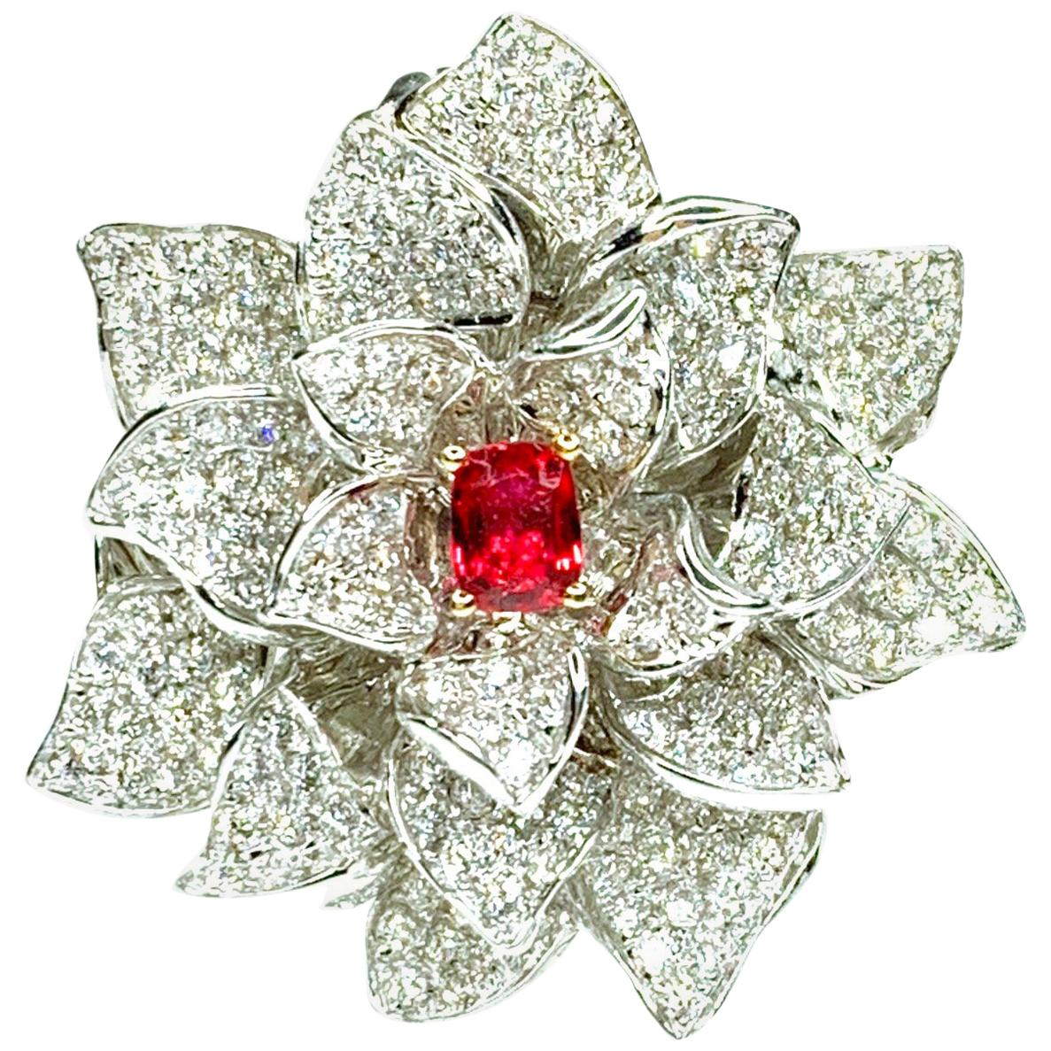 GEMOLITHOS Spinel and Diamond Ring-Pendant, Modern