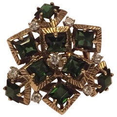 Tourmaline Diamond Ring Cocktail Ring