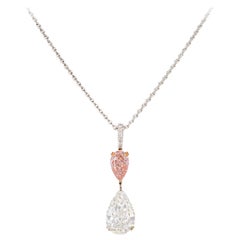 GIA Diamond Fancy Brown Pink Diamond 18 Karat Gold Pendant Necklace