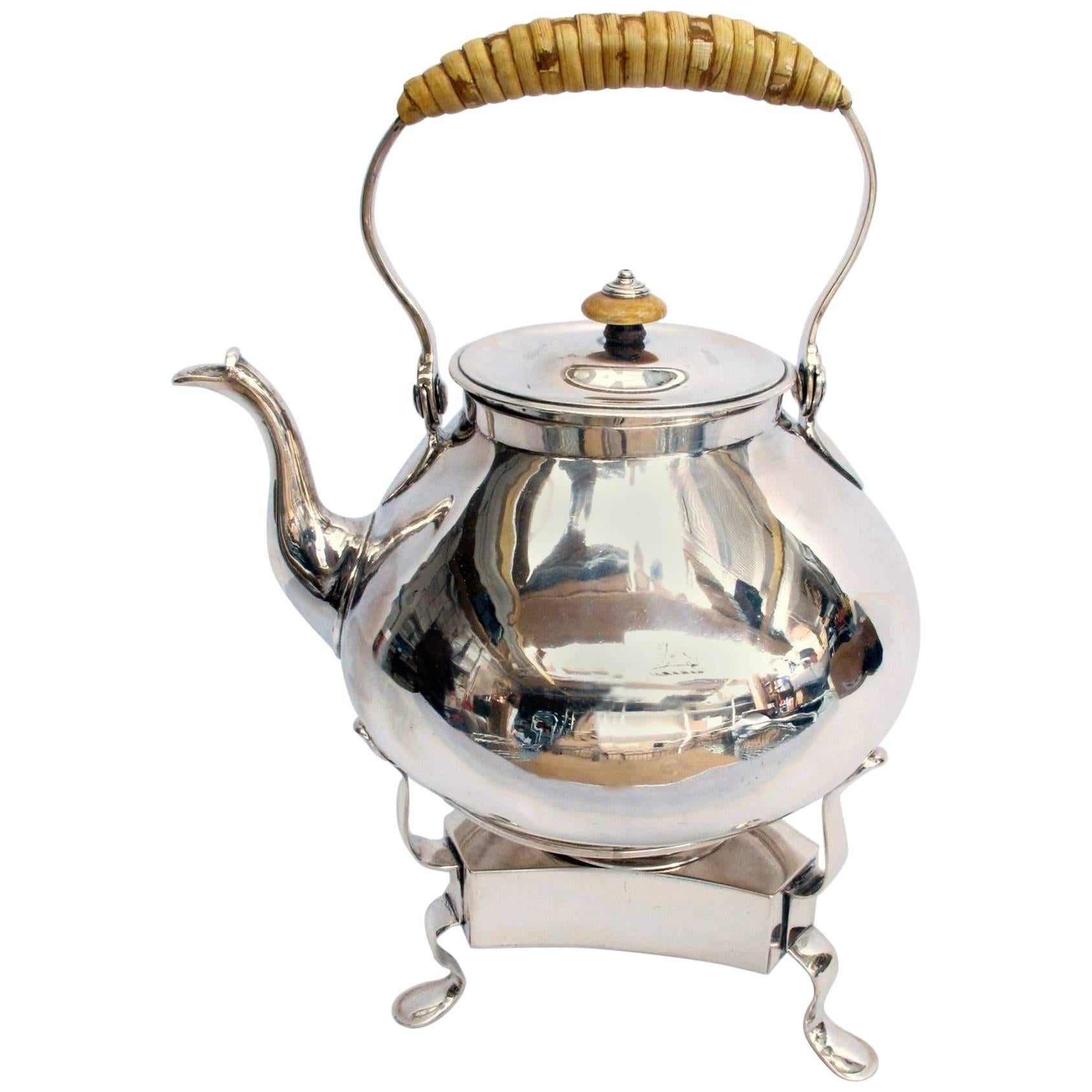 Silver Kettle and Stand by Thomas Heming, London, 1763 For Sale