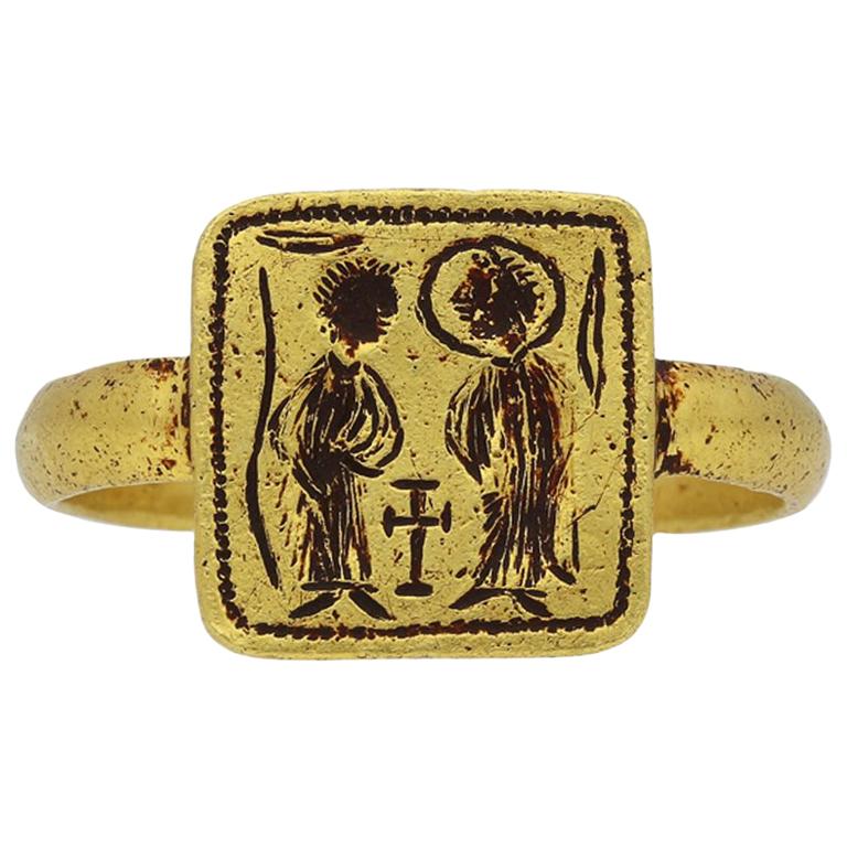 Byzantine Betrothal Ring, 7th-8th Century Ad