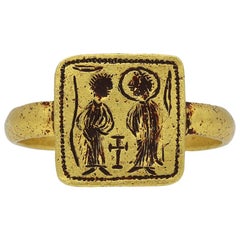 Byzantinischer Betrothal-Ring, 7. bis 8. Jahrhundert n. Chr.