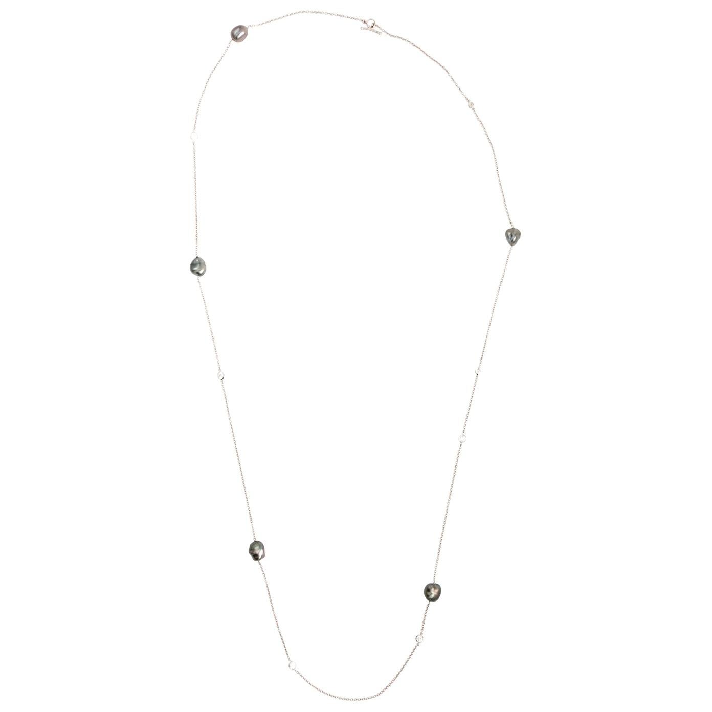 Tiffany & Co. Elsa Peretti Platinum Diamonds by the Yard Sprinkle Necklace For Sale