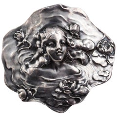 Art Nouveau Sterling Silver Pin, circa 1910