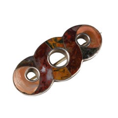 Antique Victorian Serpentine Scottish Agate Brooch