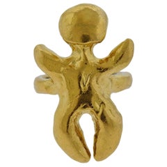 Jean Mahie Gold Sculpted Figure Ring