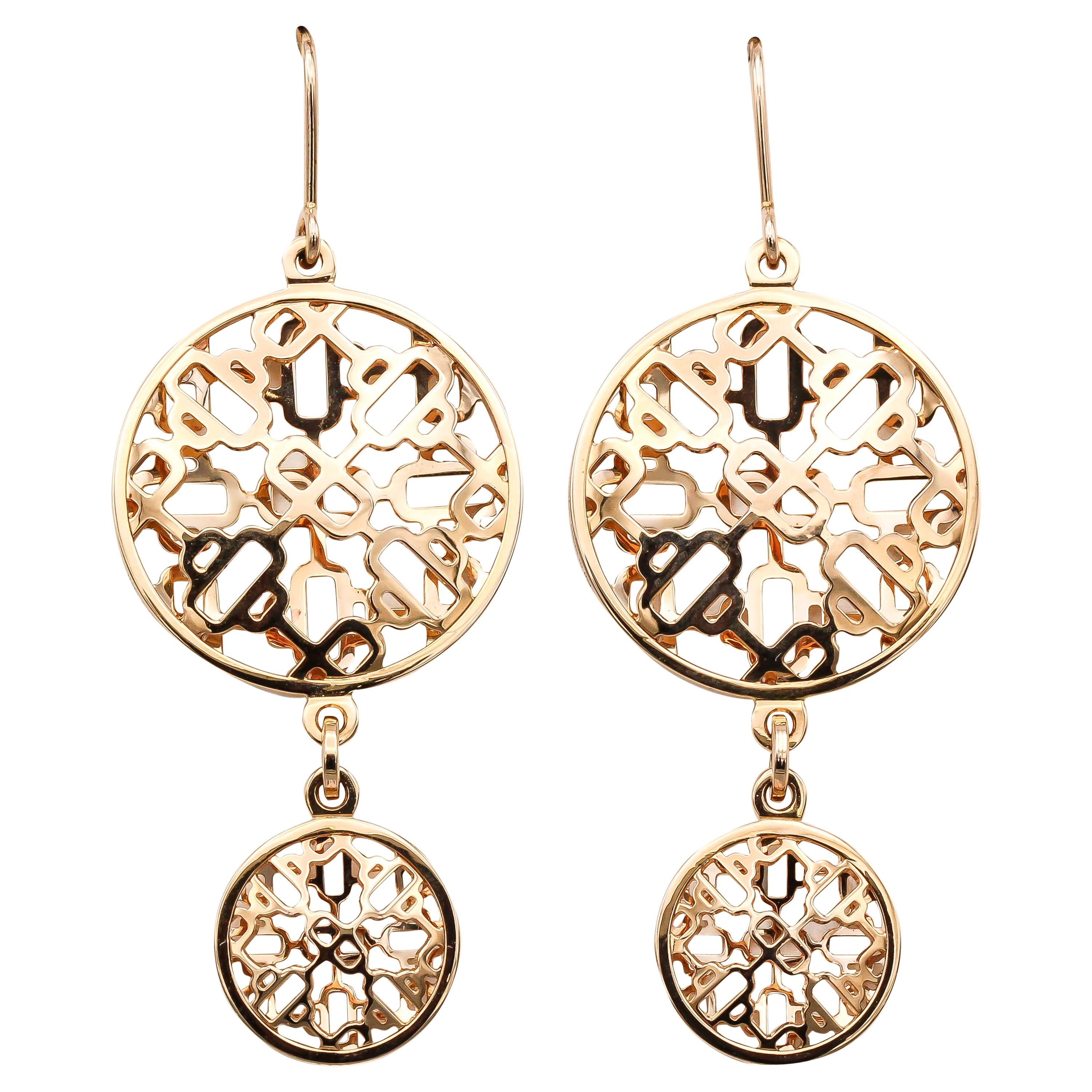 Hermes Chaine D'Ancre Passarelle 18 Karat Rose Gold Drop Earrings