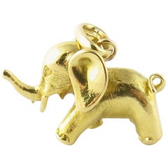 18 Karat Yellow Gold Elephant Charm