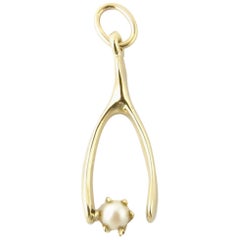 14 Karat Yellow Gold Wishbone Charm