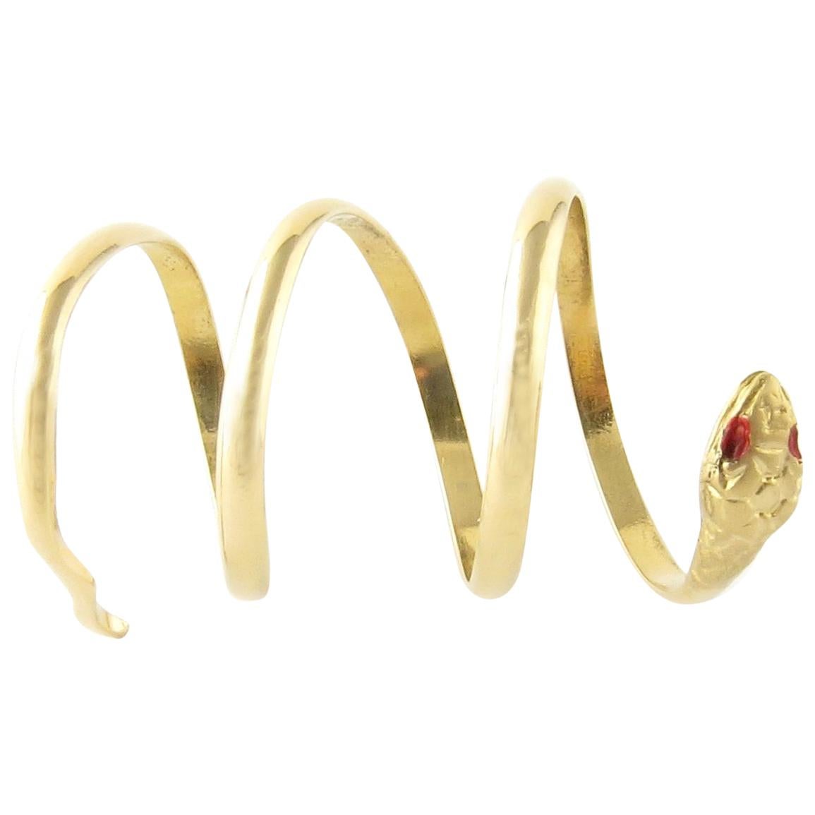 18 Karat Yellow Gold Snake Ring