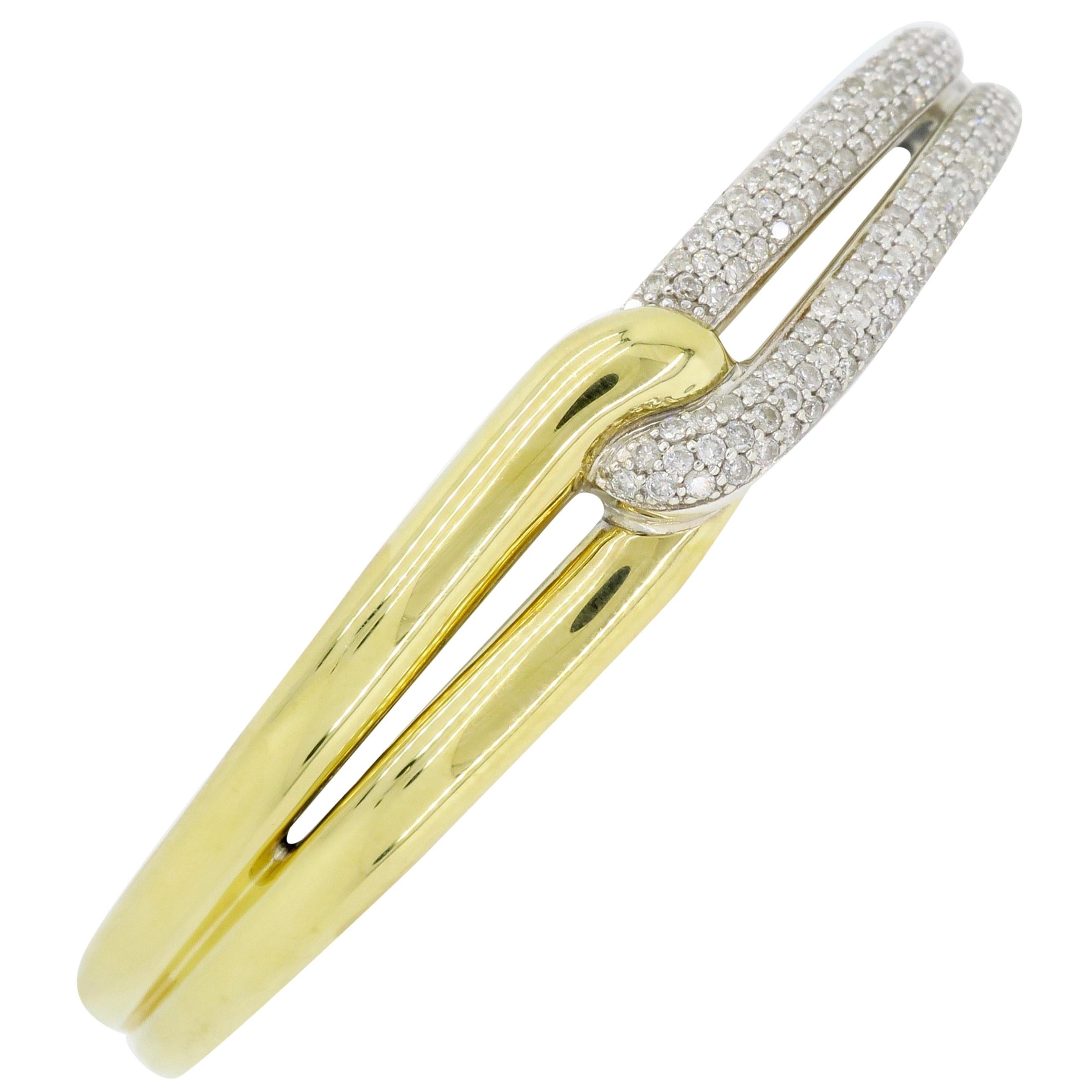 David Yurman Labyrinth Single Loop 18 Karat Gold Diamond Bracelet