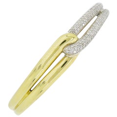 David Yurman Labyrinth Single Loop 18 Karat Gold Diamond Bracelet