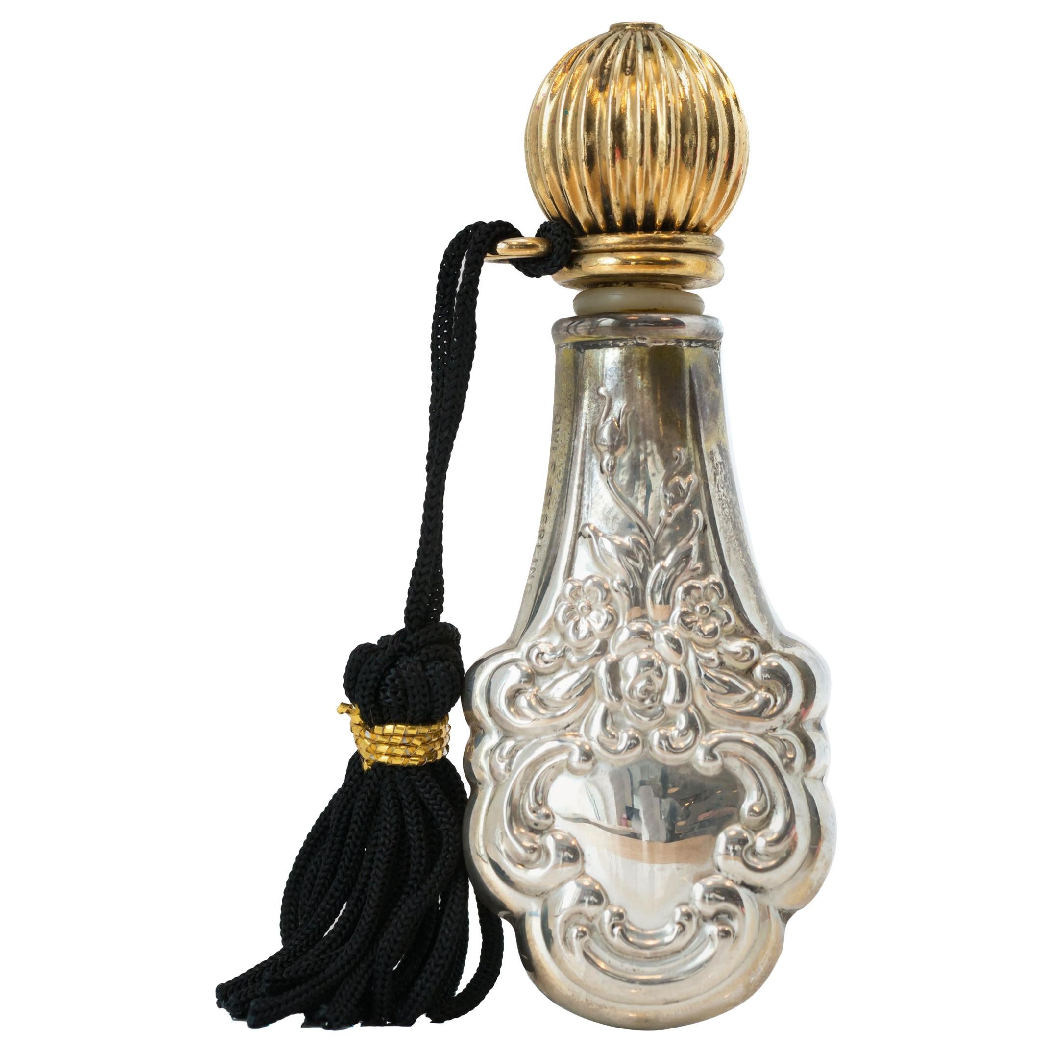 1920s Towle Sterling Silver Perfume Bottle with Tassle