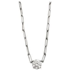 Diamond necklace set with a 1.50 Carat Brilliant-Cut E VVS1.