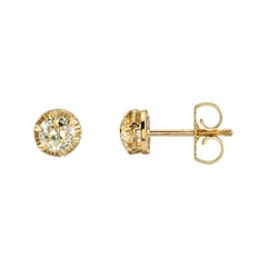 0.81 Carat IJ/VS Old Mine Cut Diamond Stud Earrings
