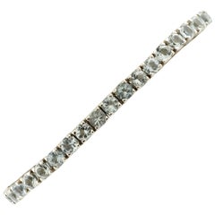 11.37 Carat Aquamarine White Gold Tennis Bracelet