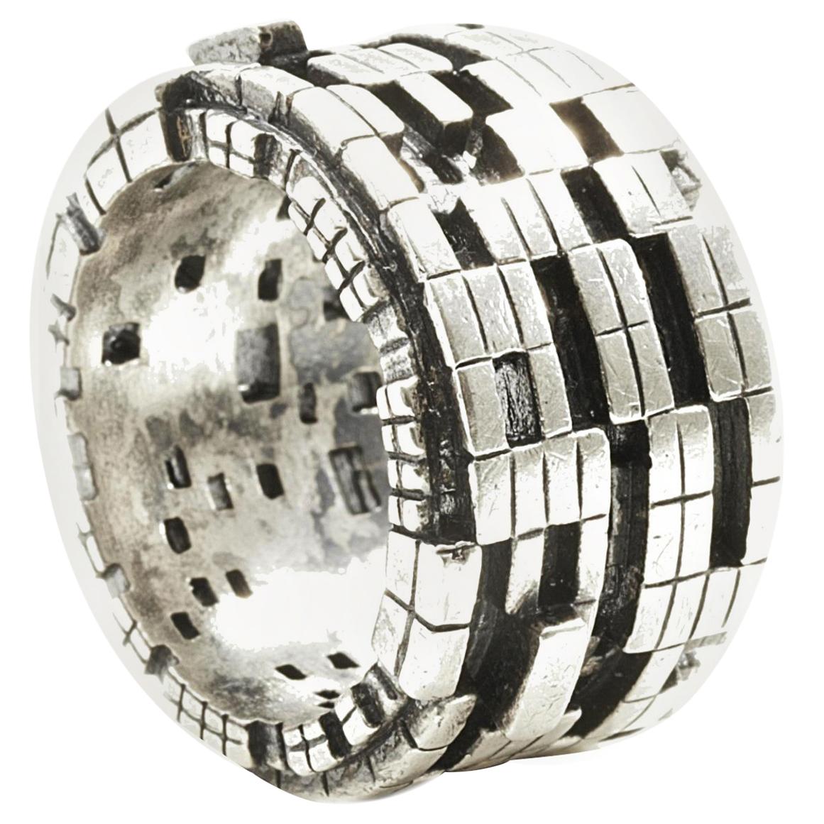 Bitcoin Blockchain Silver Ring