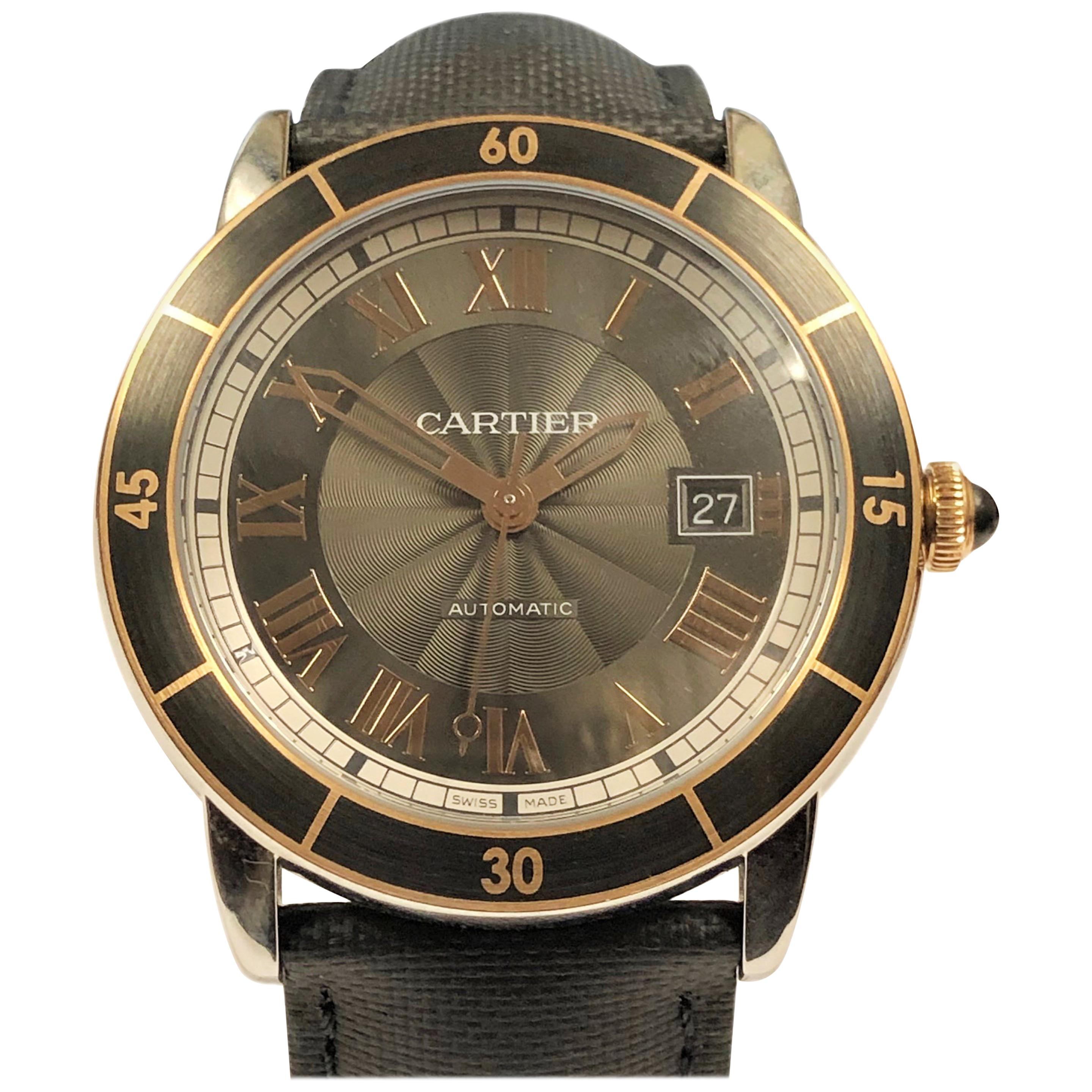 Cartier Ronde Croisiere de Cartier Steel and Rose Gold Automatic Gents Watch
