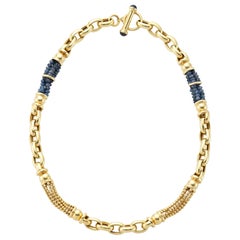 Yellow Gold Sapphire Chain Necklace