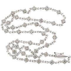 Diamond Marquise Hinged Link Gold Necklace 12