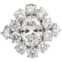Graff Diamond Oval Platinum Engagement Cocktail Ring